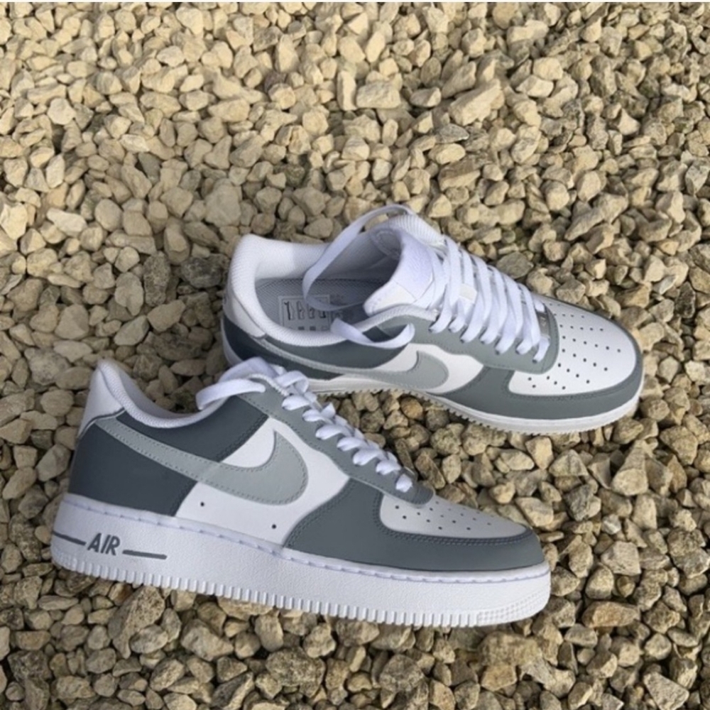 Gray Colorblock Custom Nike Air Force 1